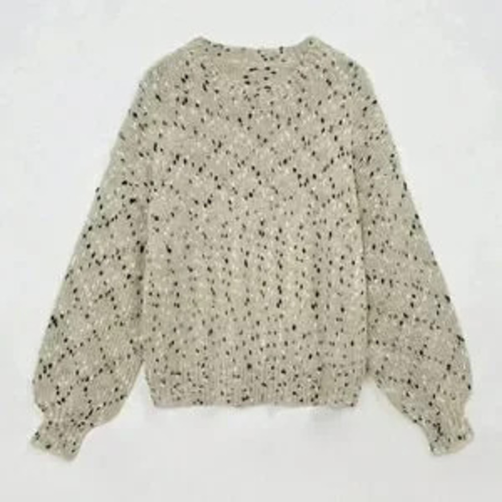 Multicolor Casual Women's Marled Knit Drop Shoulder Sweater - Picture 2 of 6
